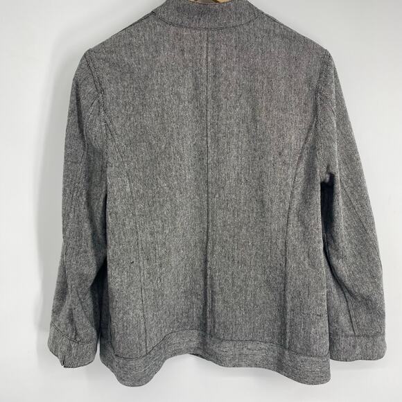 Chico's Jacket Women's Large Reversible Full Zip Jacket Reptile Print Gray - Picture 4 of 10